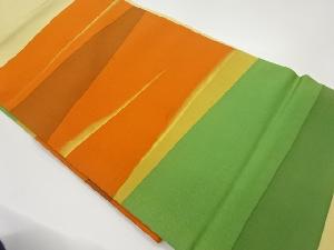 塩瀬金彩変わり横段模様名古屋帯